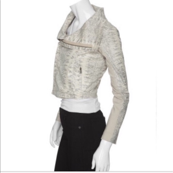 Faux Snake Moto Jacket By Georgie Asymmetrical Zip - Picture 8 of 8